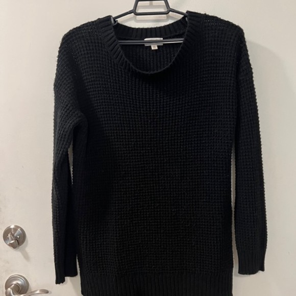 Riah Fashion Womens Black Crewneck Pullover Tunic Knit Sweater Size XL - Picture 4 of 10